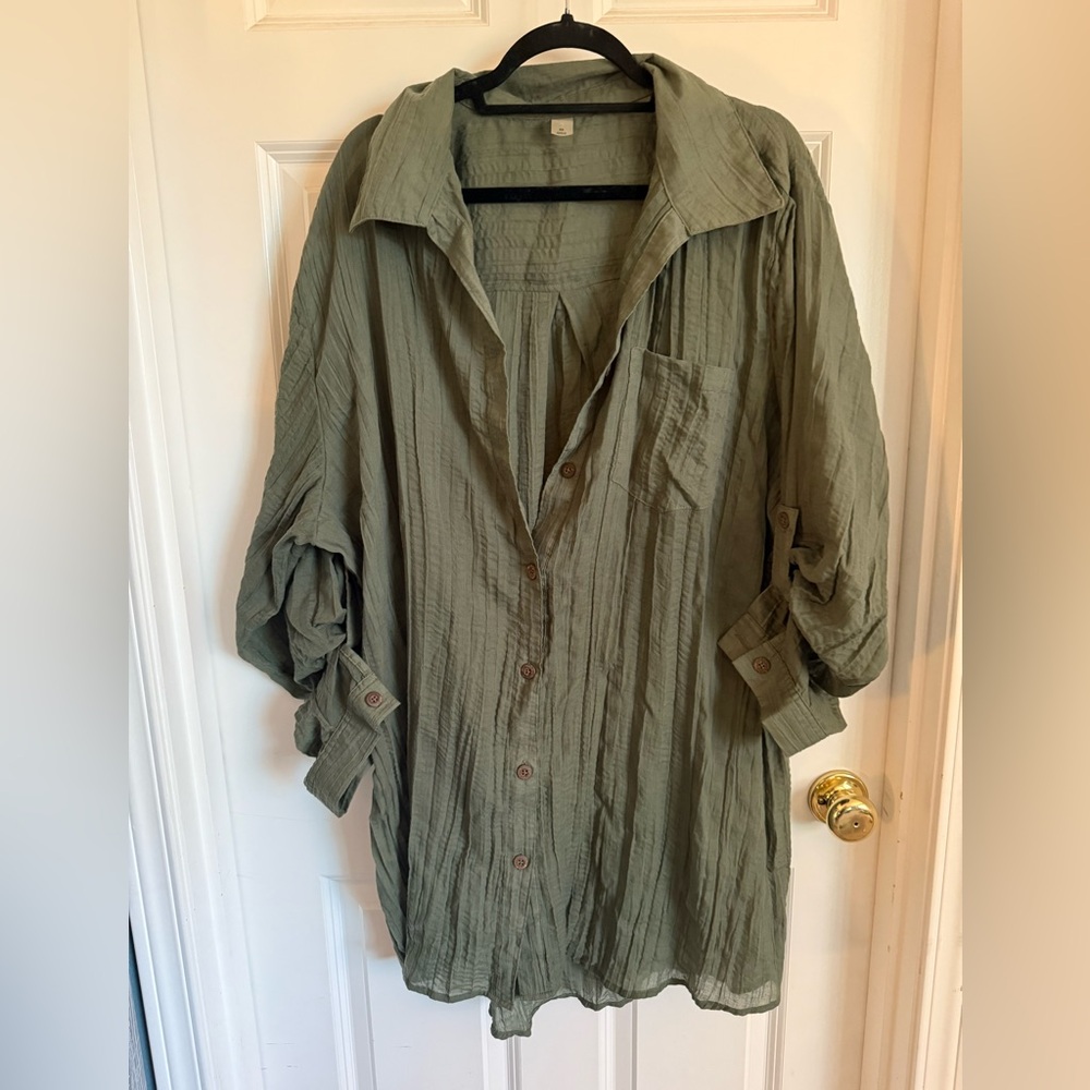 Olive Green Women's Swim Coverup